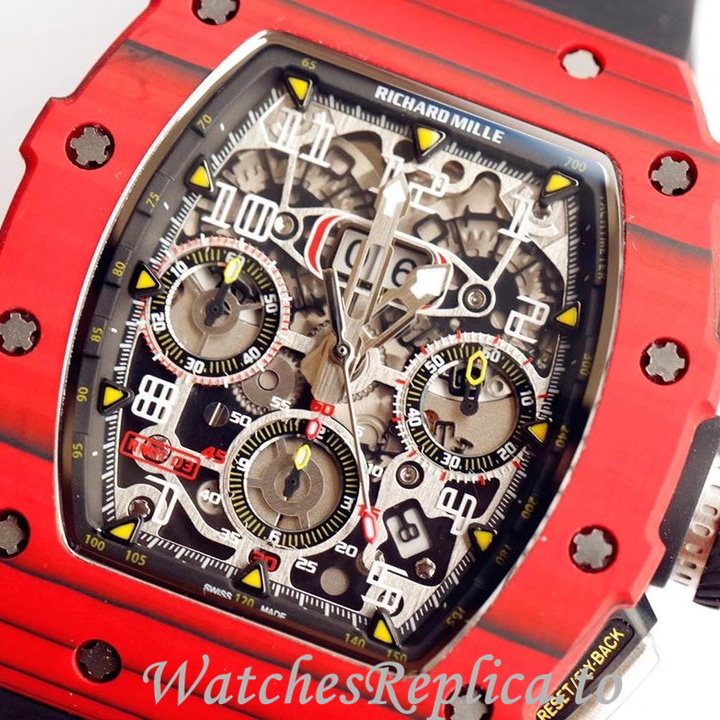 Richard Mille Replica RM011 Rubber strap 50MM - WatchesReplica.is