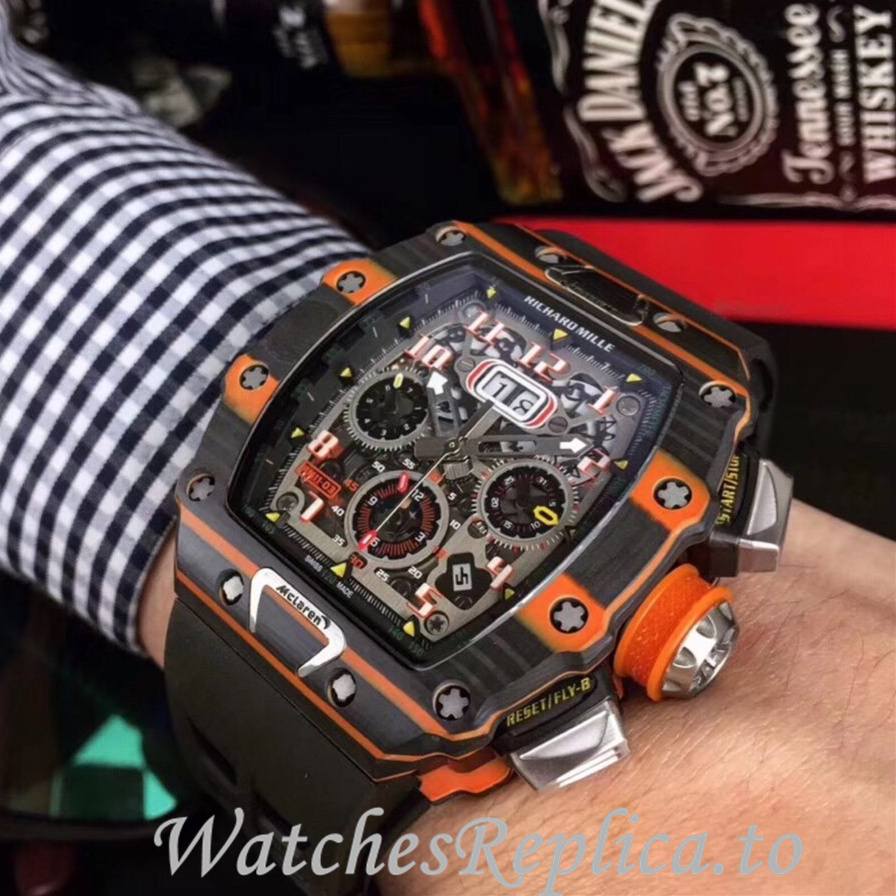 Richard Mille Replica RM011 Rubber strap 50MM - WatchesReplica.is