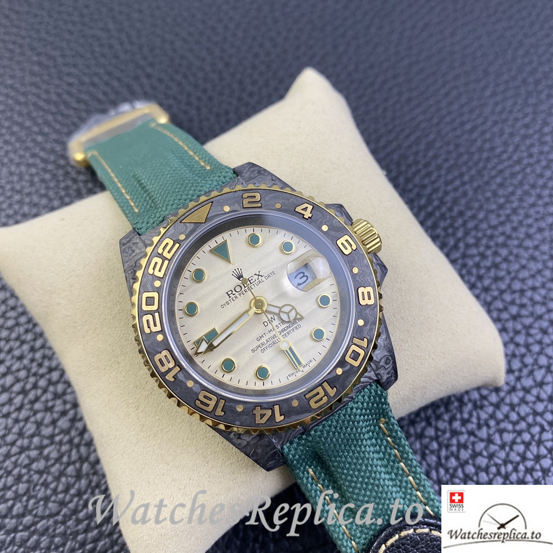 Swiss Rolex GMT Master Electro Carbon Carbon fiber strap 40MM - WatchesReplica.is