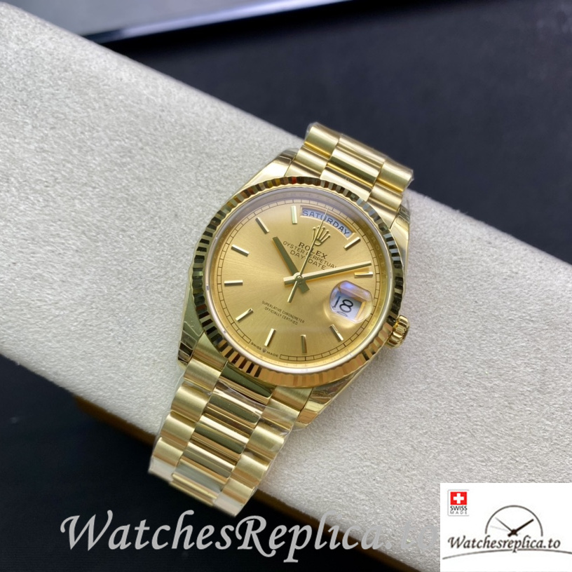 Swiss Rolex Datejust 126233 Replica Yellow Gold strap 36MM - WatchesReplica.is