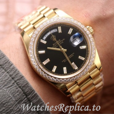 Swiss Rolex Day Date Replica 228348 Yellow Gold strap 40MM - WatchesReplica.is