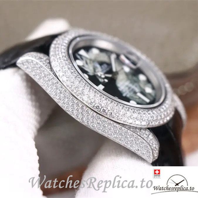 Swiss Rolex Submariner Replica Leather strap 40MM - WatchesReplica.is