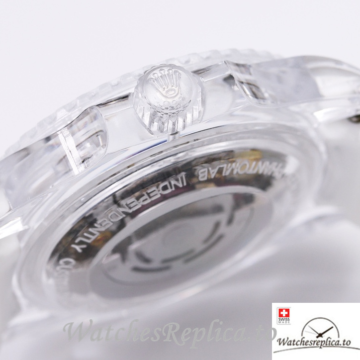 Swiss Rolex Submariner Replica Rubber strap 40MM PHANTOMLAB&ROLEX White and blue Dial - WatchesReplica.is