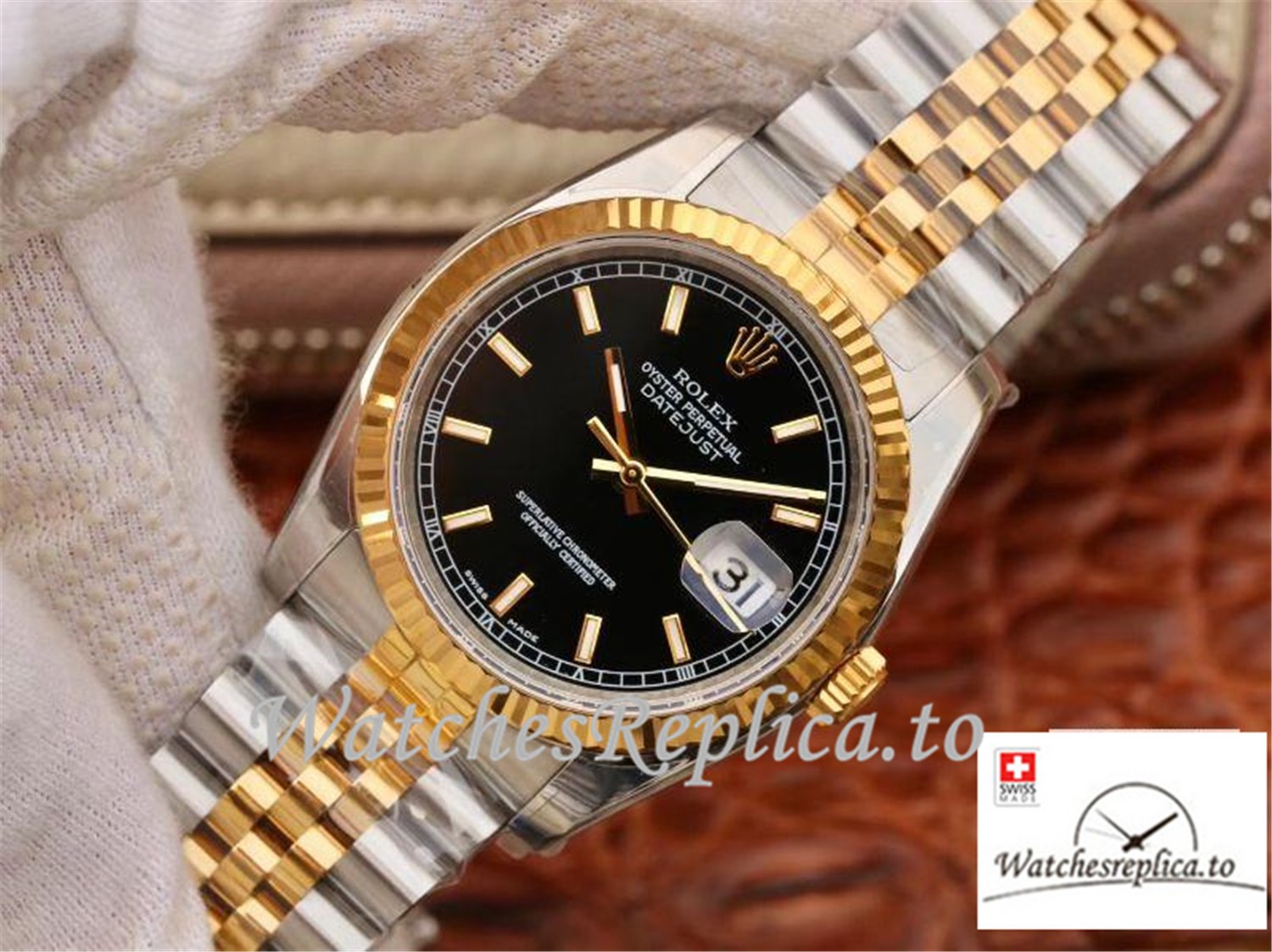 Swiss Rolex Datejust Replica 126233 Black Dial 36MM - WatchesReplica.is