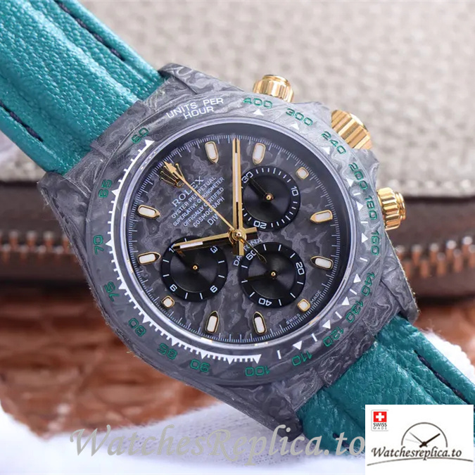 Swiss Rolex Daytona Replica Leather strap 40MM - WatchesReplica.is