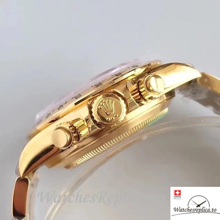 Swiss Rolex Daytona Replica 116508-0009 Yellow Gold strap 40MM - WatchesReplica.is