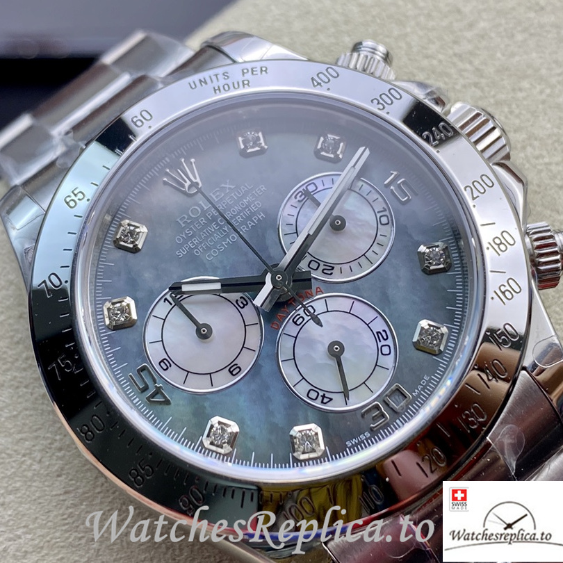 Swiss Rolex Daytona Replica Stainless steel strap 40MM Mother of pearl Dial - WatchesReplica.is
