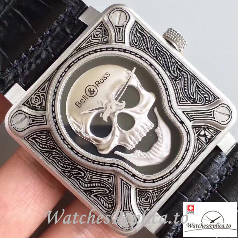 Swiss Bell & Ross Replica BR 01 001 Black Strap 46MM - WatchesReplica.is