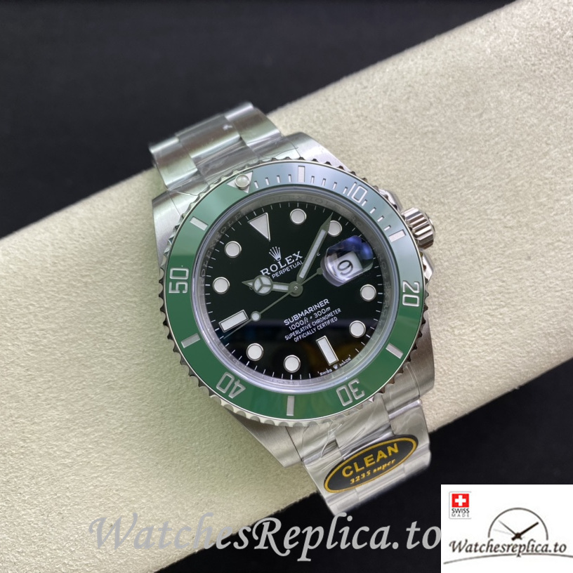 Swiss Rolex Submariner Replica 126610 Stainless steel strap 41MM Green Case - WatchesReplica.is
