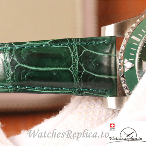 Swiss Rolex Submariner Replica 116610lv Leather strap 40MM - WatchesReplica.is