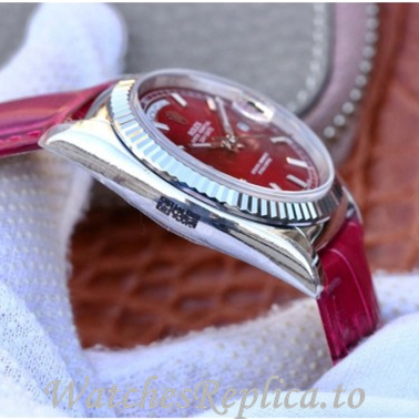 Swiss Rolex Day Date Replica 118138 Leather strap 36MM - WatchesReplica.is