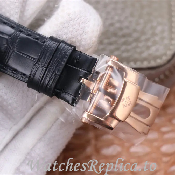 Patek Philippe Replica Complications Leather strap 42MM - WatchesReplica.is