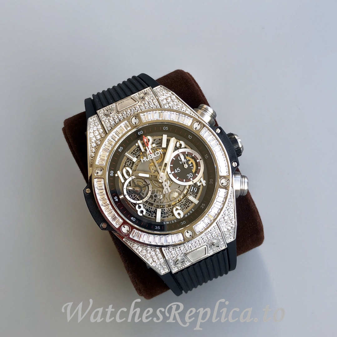 Hublot Replica Big Bang Gypsophila Chronograph v2 Rubber strap 45MM - WatchesReplica.is