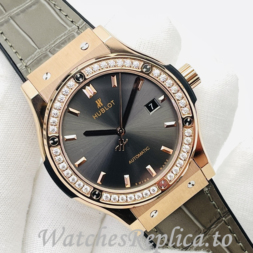 Hublot Replica Big Bang Sang Bleu Leather strap 42MM - WatchesReplica.is
