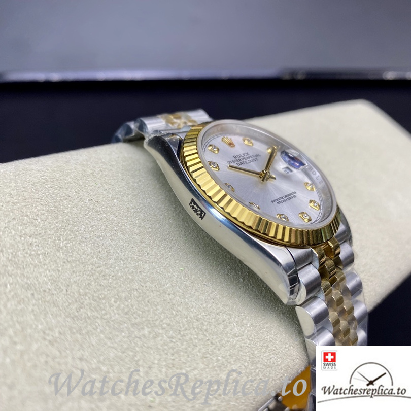 Swiss Rolex Datejust Replica 126233 Stainless steel strap 36MM Silver Dial - WatchesReplica.is