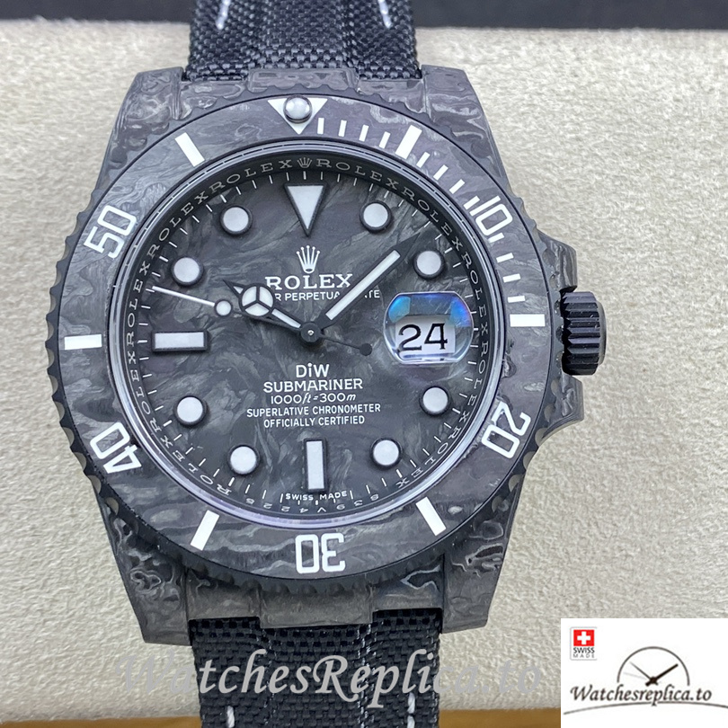 Swiss Rolex Sea Dweller Replica Canvas strap 40MM White - WatchesReplica.is