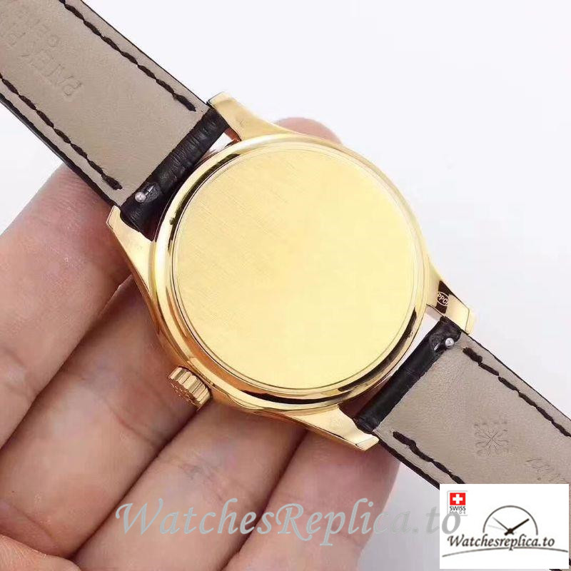 Swiss Patek Philippe Calatrava Replica 5227 001 Black Strap 39MM - WatchesReplica.is