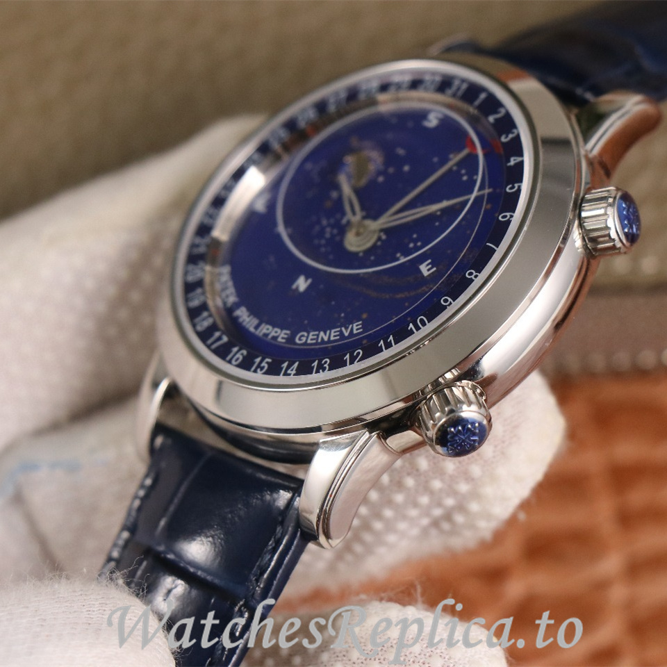 Patek Philippe Replica Complications 6104 Leather strap 44MM - WatchesReplica.is