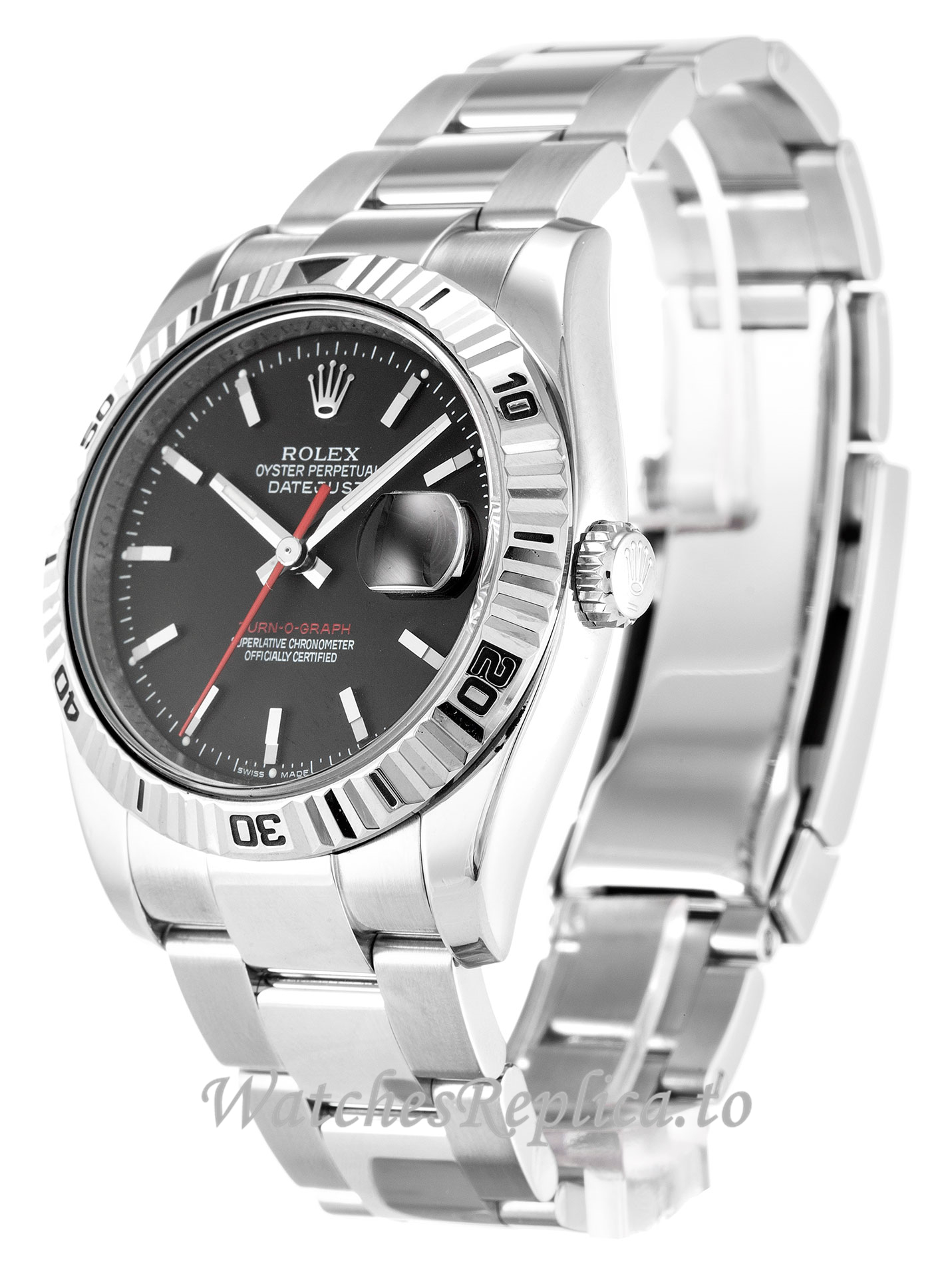 Rolex Turn O Graph Grey Dial 116264 - WatchesReplica.is