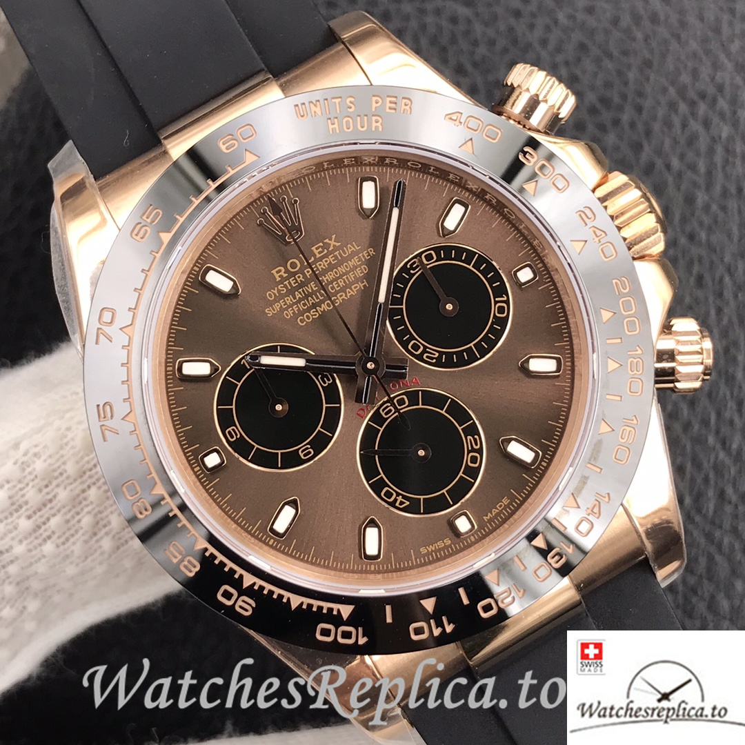 Swiss Rolex Daytona Replica 116515LN Rubber strap 40MM - WatchesReplica.is