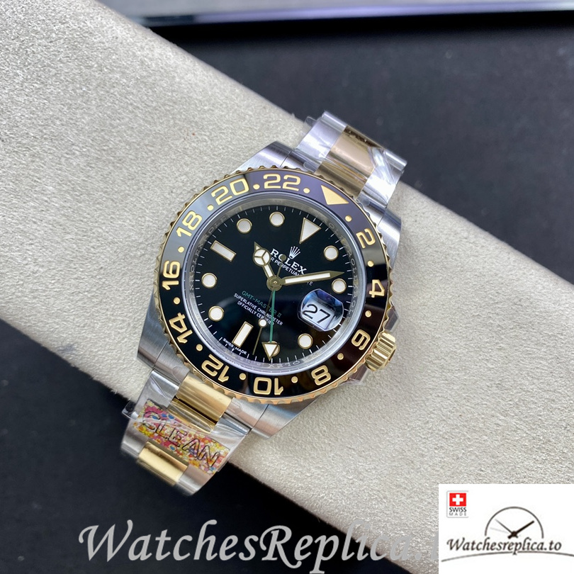 Swiss Rolex GMT Master Replica 116713 Stainless steel strap 40MM - WatchesReplica.is