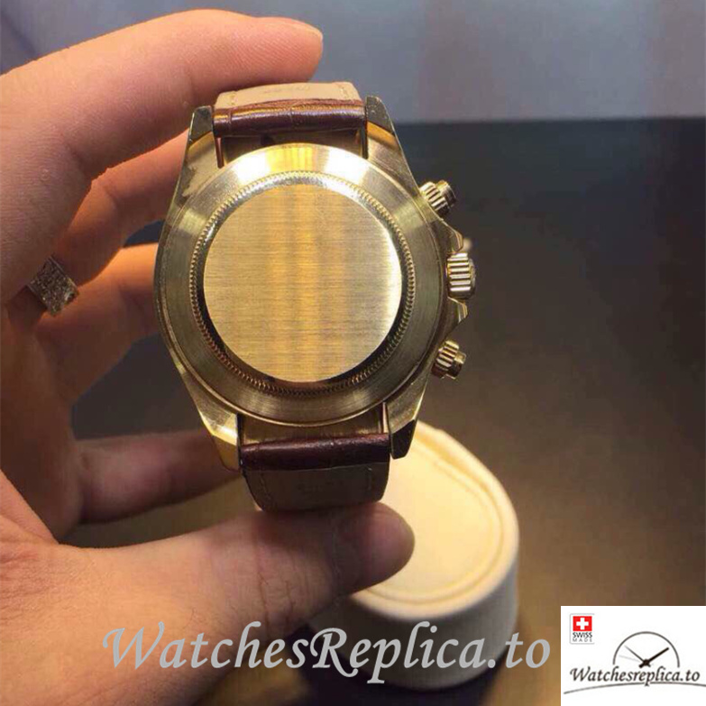 Swiss Rolex Daytona 116518-0004 Leather strap 40MM - WatchesReplica.is