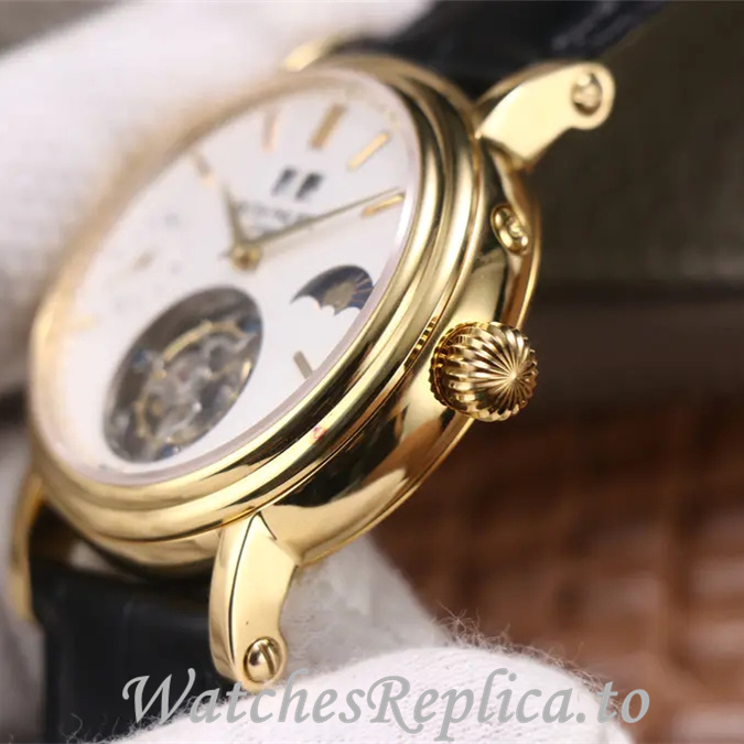 Patek Philippe Replica Complications Leather Rubber strap 42MM - WatchesReplica.is