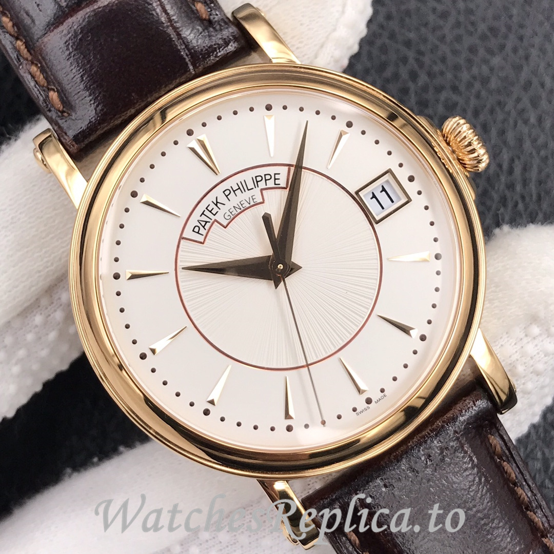 Patek Philippe Replica Calatrava 5153 Leather strap 38MM - WatchesReplica.is
