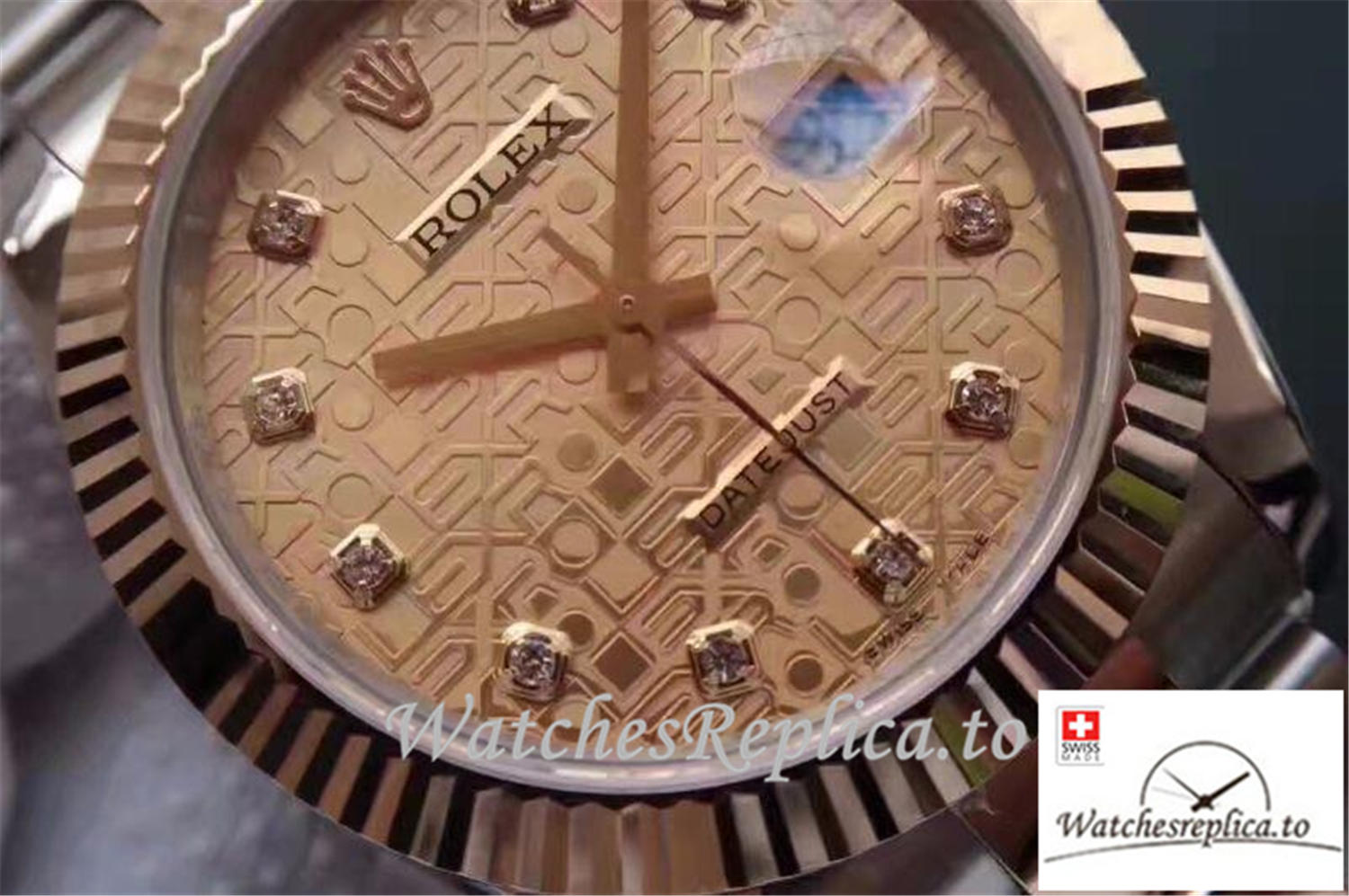Swiss Rolex Datejust 126333 007 Rose Gold Dial 41MM - WatchesReplica.is