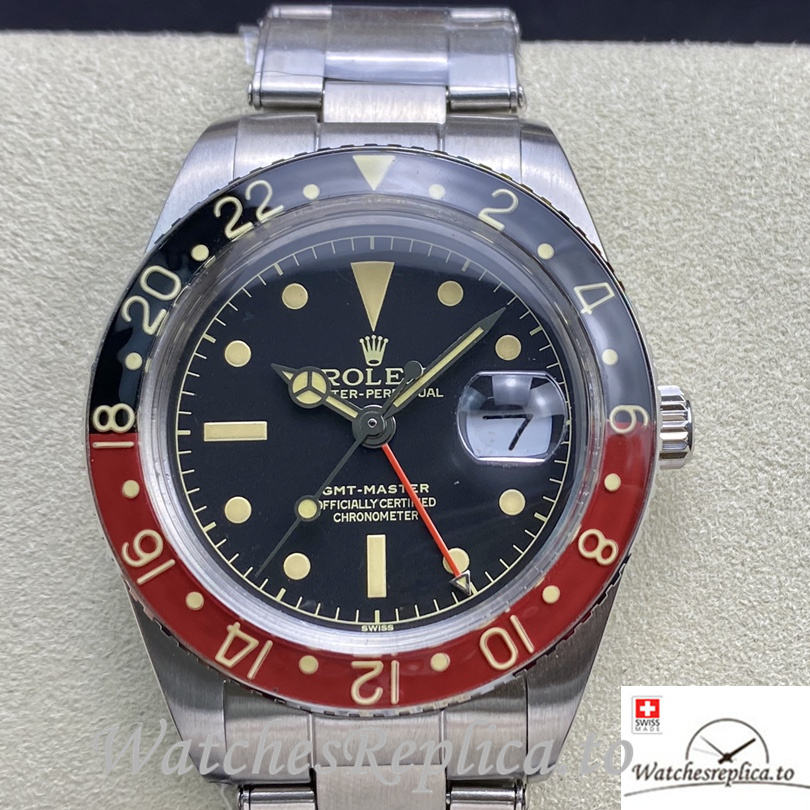 Swiss Rolex GMT Master 16710 Replica Stainless steel strap 40MM - WatchesReplica.is