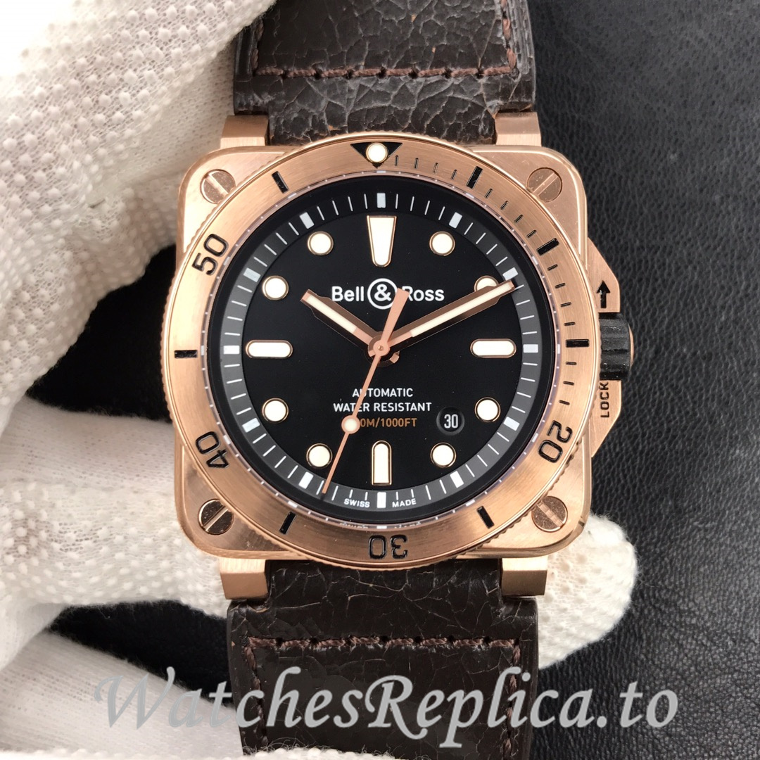 Bell Ross Replica BR 03 BR03-92 Leather strap 42MM - WatchesReplica.is