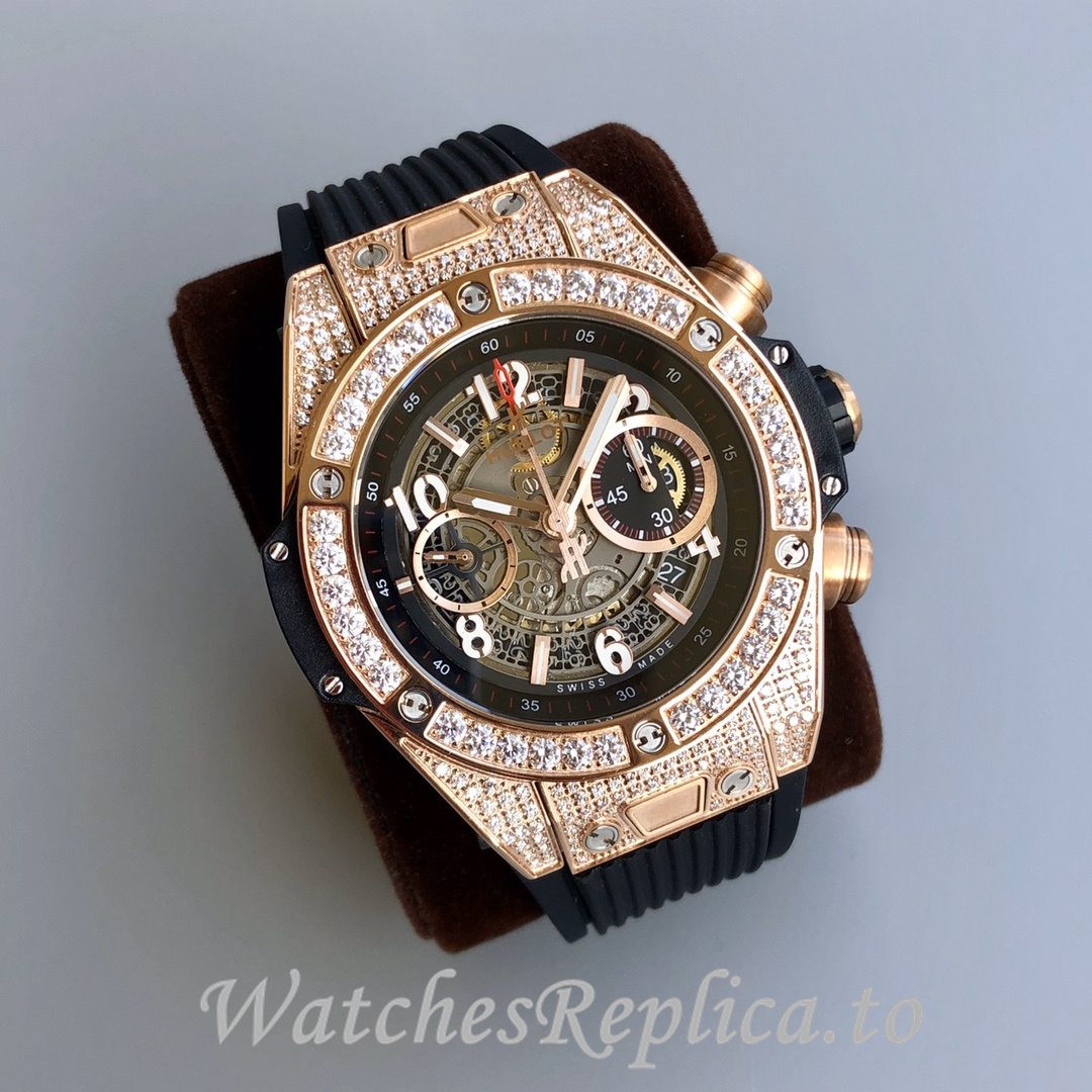 Hublot Replica Big Bang Gypsophila Chronograph v2 Rubber strap 45MM - WatchesReplica.is
