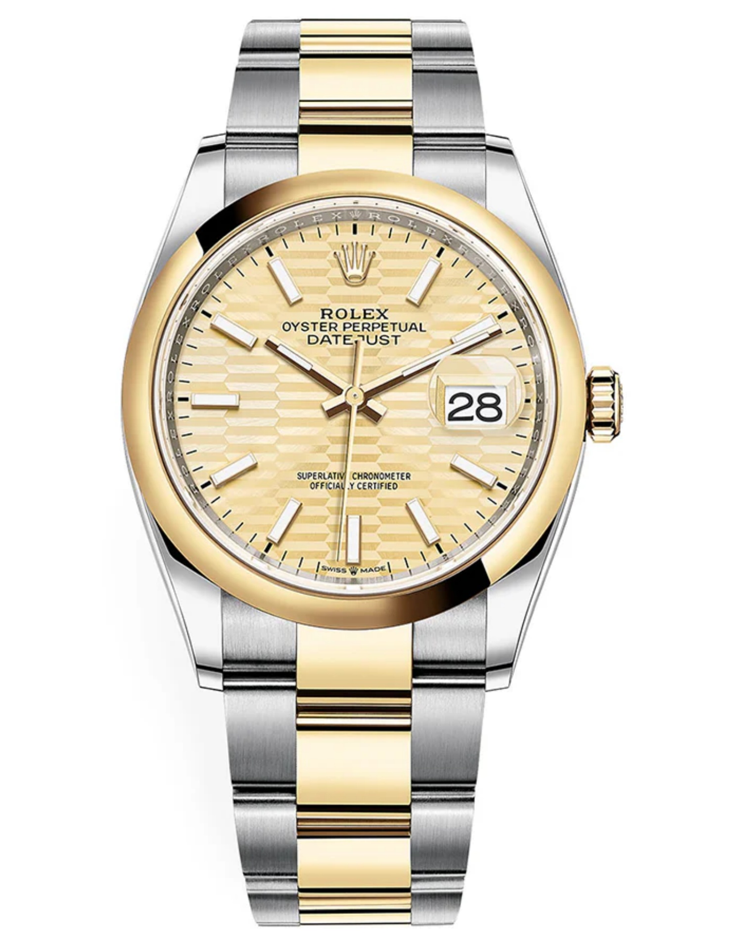 Rolex Datejust 36mm Golden Fluted Motif Dial 126203 - WatchesReplica.is