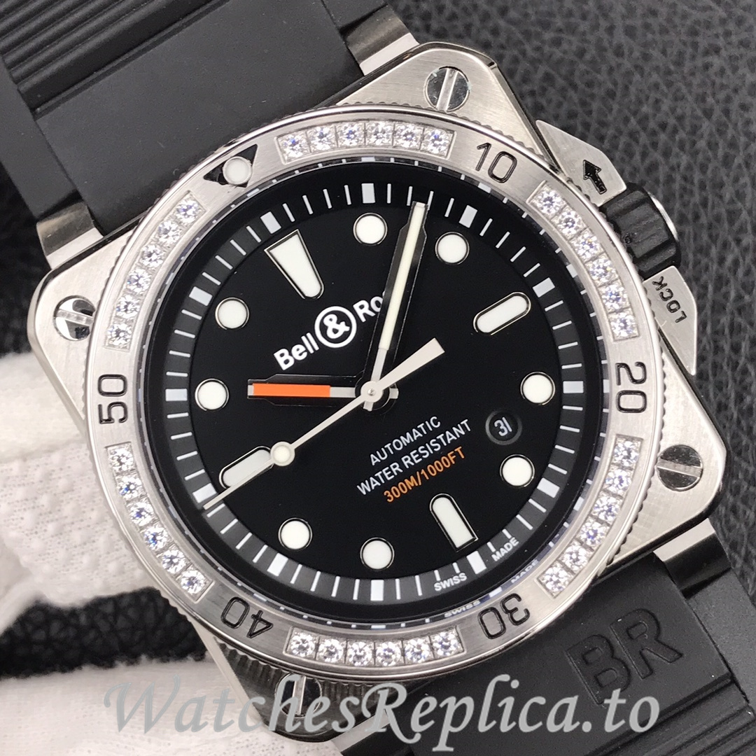 Bell Ross Replica BR 03 BR0392-D-G-BR/SCA Rubber strap 42MM - WatchesReplica.is