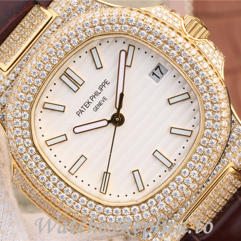 Patek Philippe Replica Nautilus 5719 Leather strap 40MM - WatchesReplica.is