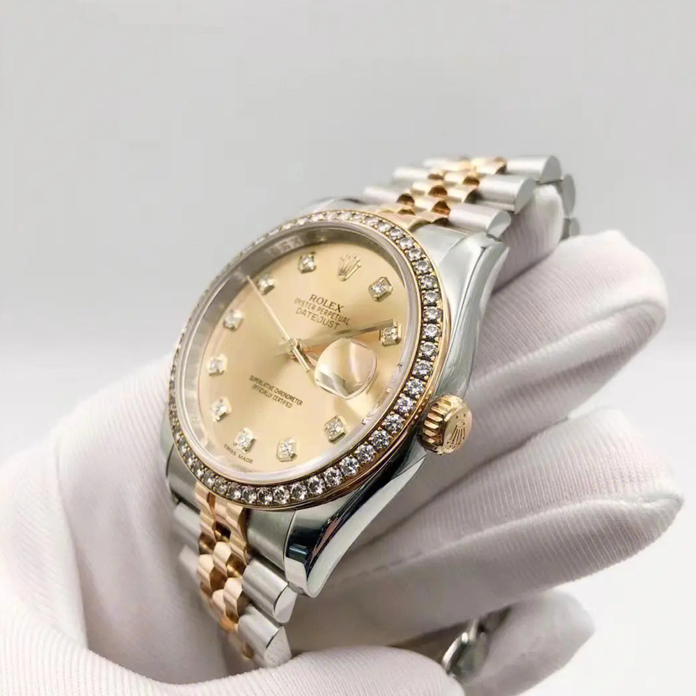 Rolex Datejust Champagne Diamond Dial 116243 - WatchesReplica.is
