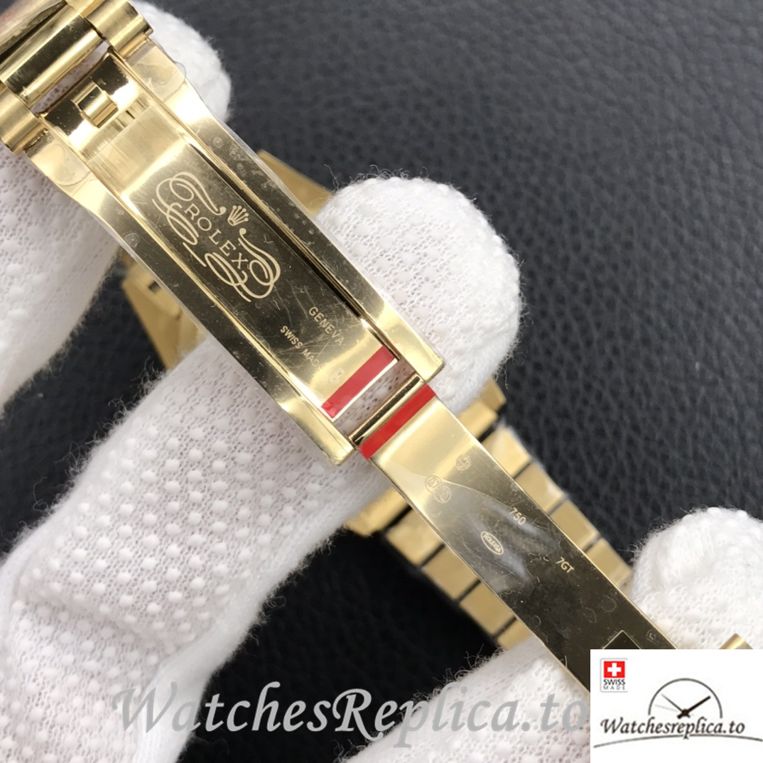 Swiss Rolex Day Date Replica 128238 Yellow Gold strap 40MM - WatchesReplica.is