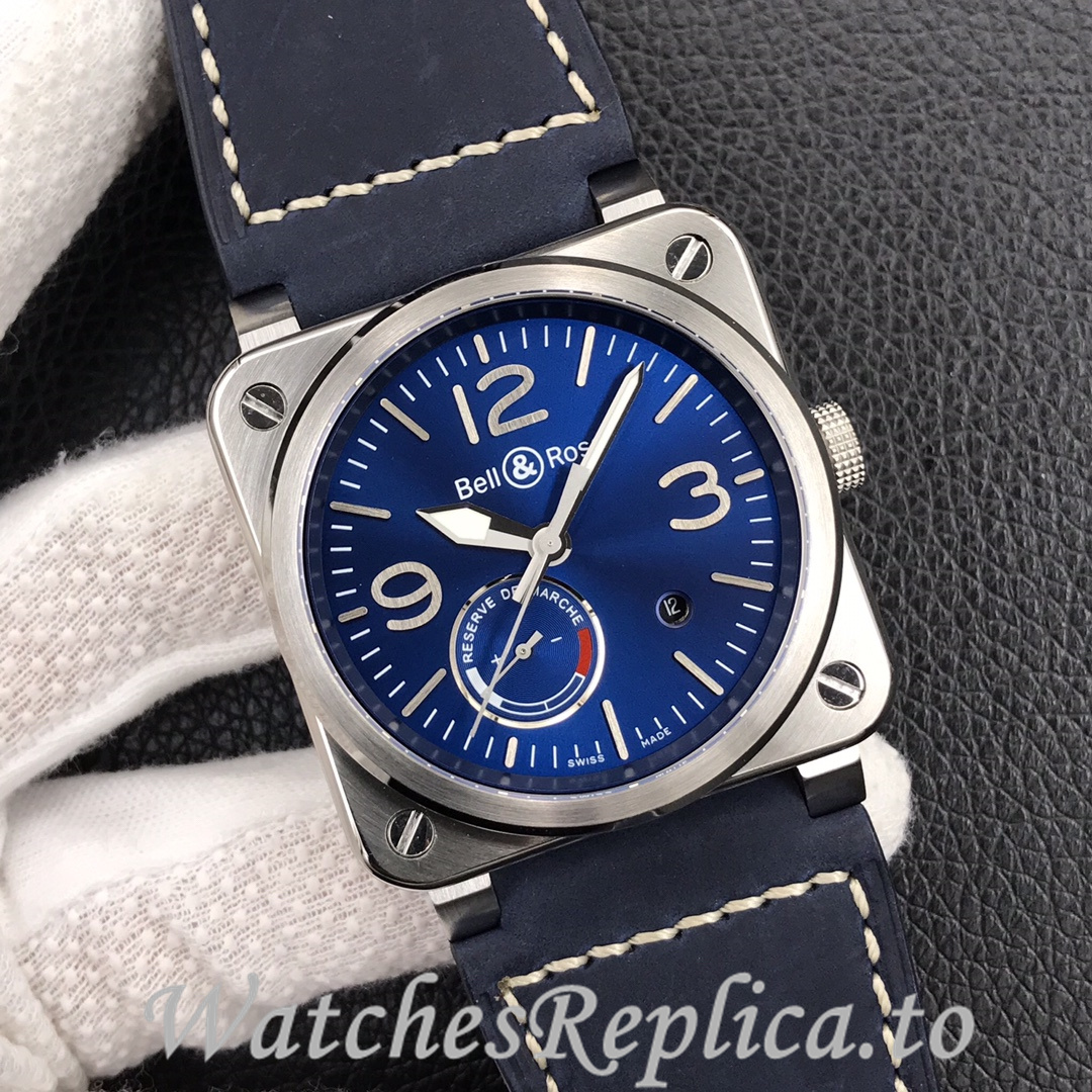 Bell Ross Replica BR 03 BR0392-CAMO-CE/SRB Leather strap 42MM - WatchesReplica.is