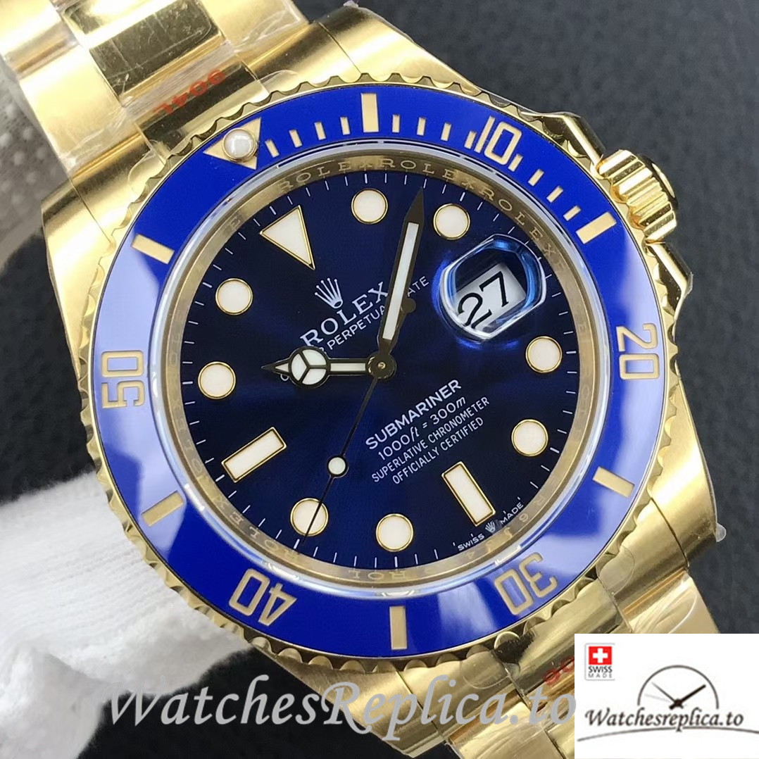 Swiss Rolex Submariner 126618 Replica Yellow Gold strap 41MM - WatchesReplica.is