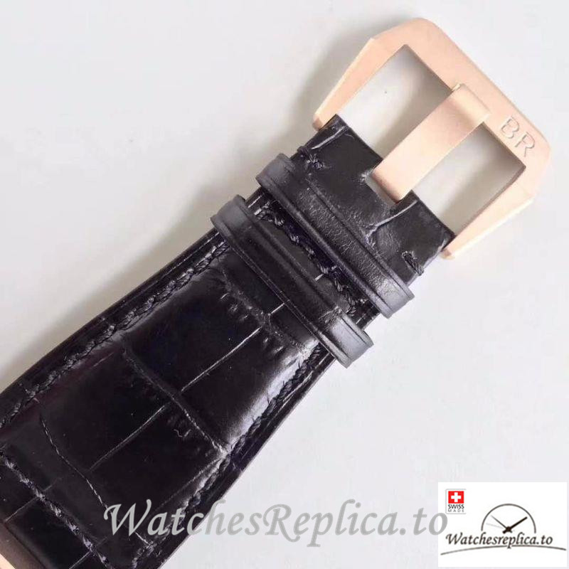Swiss Bell & Ross Replica BR 01 Black Strap 46MM - WatchesReplica.is