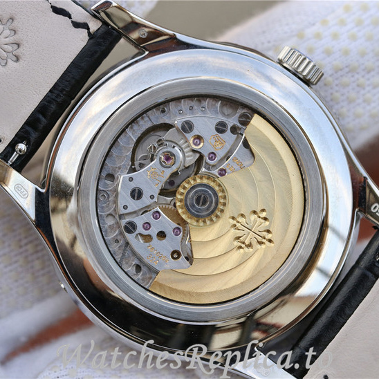 Patek Philippe Replica Complications 5205G Leather strap 40MM - WatchesReplica.is