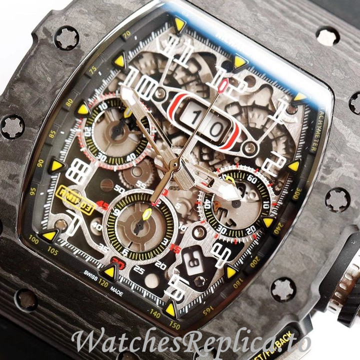 Richard Mille Replica RM011 Rubber strap 50MM - WatchesReplica.is