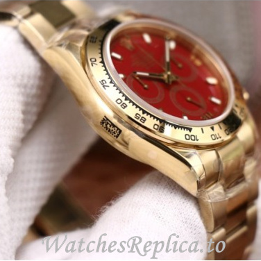 Swiss Rolex Daytona Replica 116519 Yellow Gold strap 40MM - WatchesReplica.is