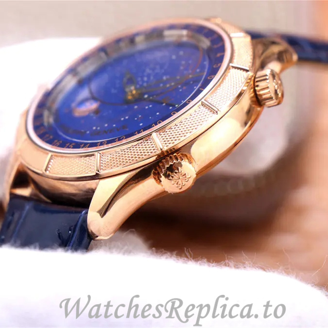 Patek Philippe Replica Complications Leather strap 42MM - WatchesReplica.is