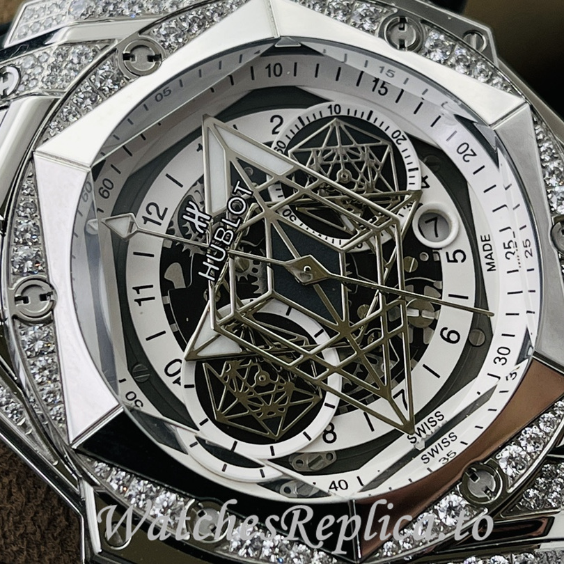 Hublot Replica Big Bang Sang Bleu II Rubber strap 45MM - WatchesReplica.is