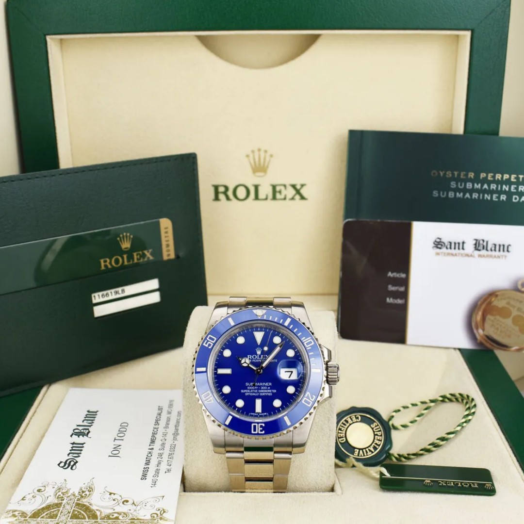 Rolex Submariner Blue Dial 116619LB 40MM - WatchesReplica.is