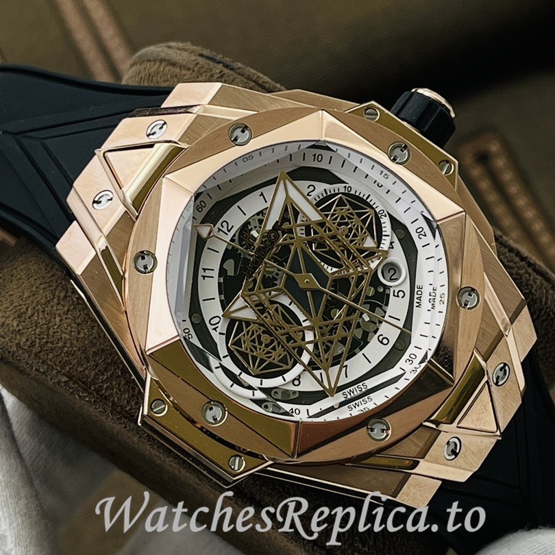 Hublot Replica Big Bang Sang Bleu II Rubber strap 45MM - WatchesReplica.is