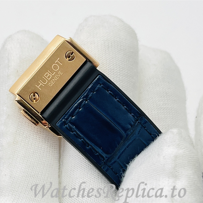 Hublot Replica Big Bang Sang Bleu Leather strap 42MM - WatchesReplica.is