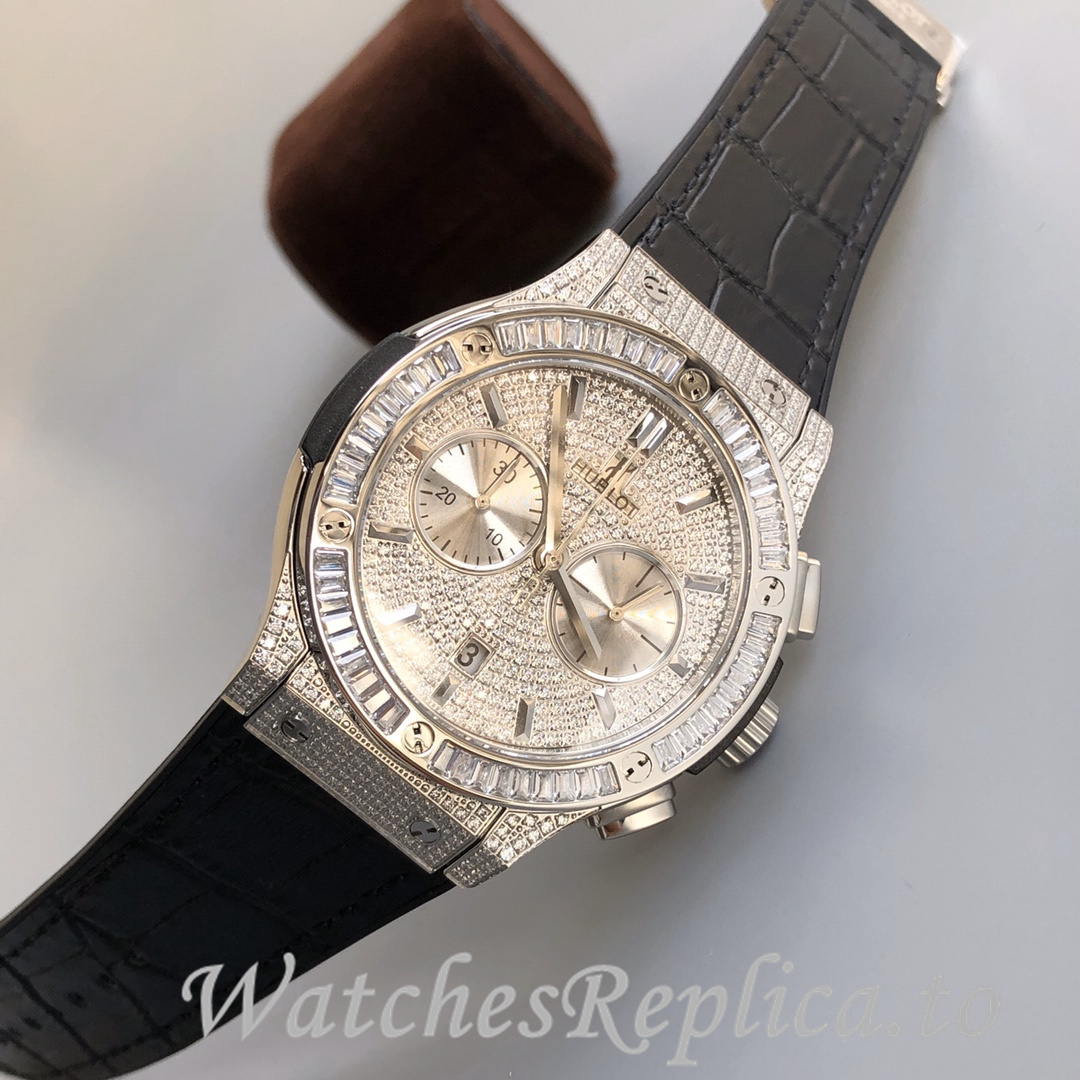 Hublot Replica Classic Fusion Gypsophila Chronograph Rubber strap 45MM - WatchesReplica.is