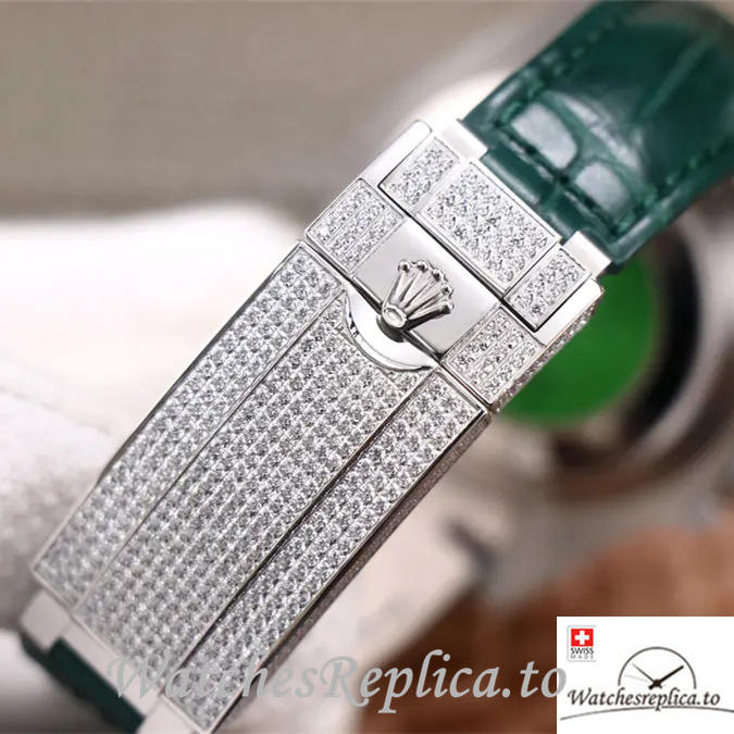 Swiss Rolex Submariner Replica Leather strap 40MM - WatchesReplica.is